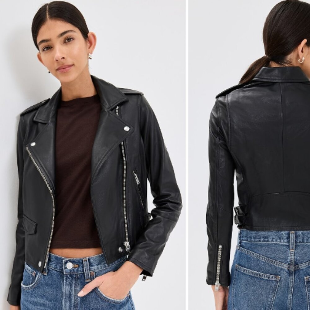 IRO Ashville Leather Jacket - Black, size 36